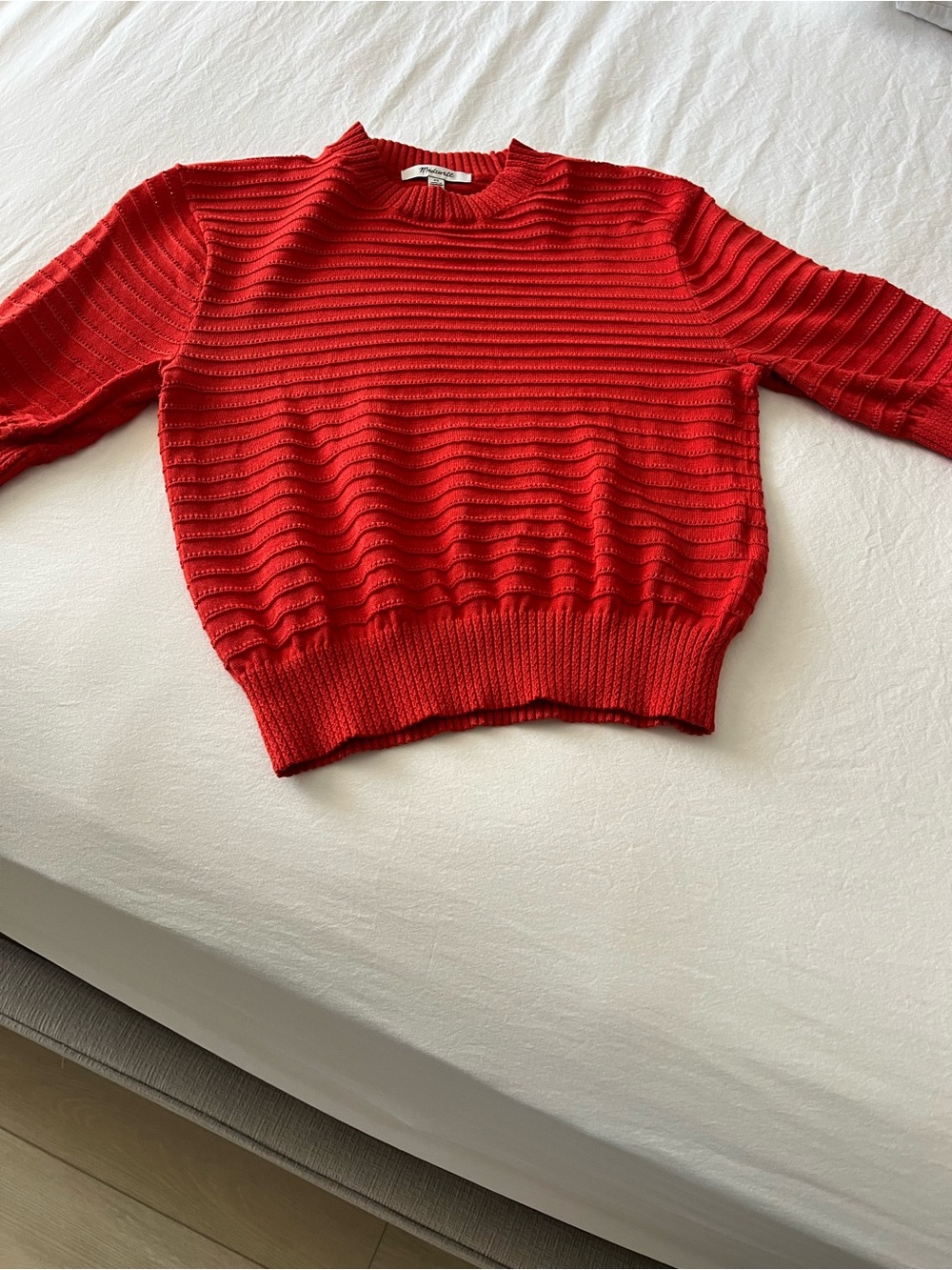 Madewell Red Women's Knit Pullover Sweater - Classic Crewneck